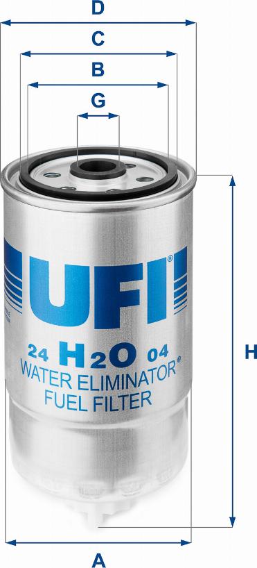 UFI 24.H2O.04 - Топливный фильтр autospares.lv