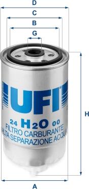 UFI 24.H2O.00 - Топливный фильтр autospares.lv