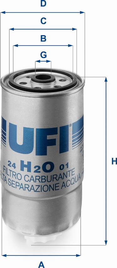 UFI 24.H2O.01 - Топливный фильтр autospares.lv