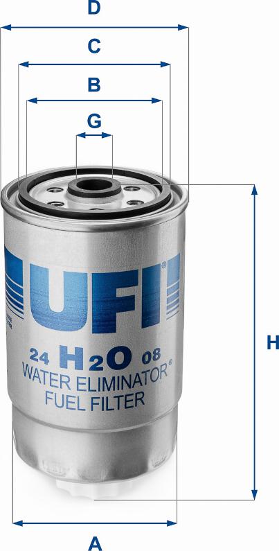 UFI 24.H2O.08 - Топливный фильтр autospares.lv