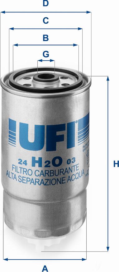 UFI 24.H2O.03 - Топливный фильтр autospares.lv