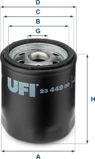 UFI 23.449.00 - Масляный фильтр autospares.lv