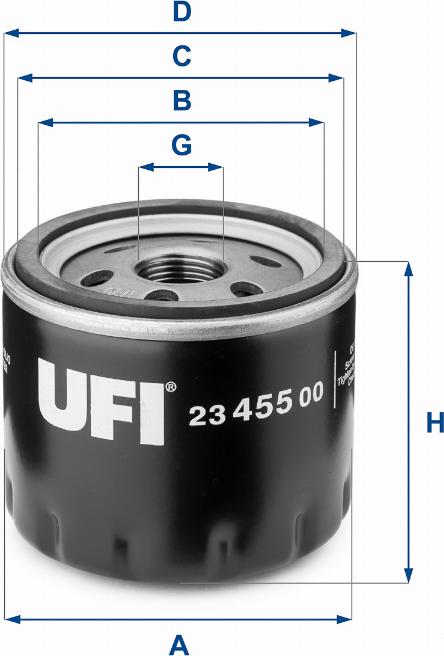 UFI 23.455.00 - Масляный фильтр autospares.lv