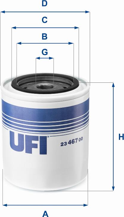 UFI 23.467.00 - Масляный фильтр autospares.lv