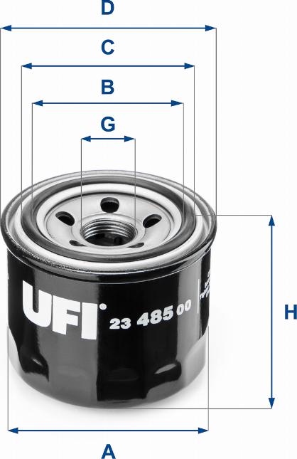 UFI 23.485.00 - Масляный фильтр autospares.lv