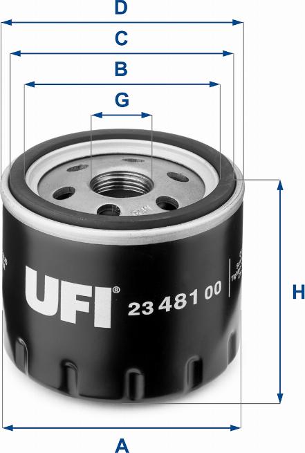 UFI 23.481.00 - Масляный фильтр autospares.lv