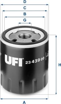 UFI 23.439.00 - Масляный фильтр autospares.lv