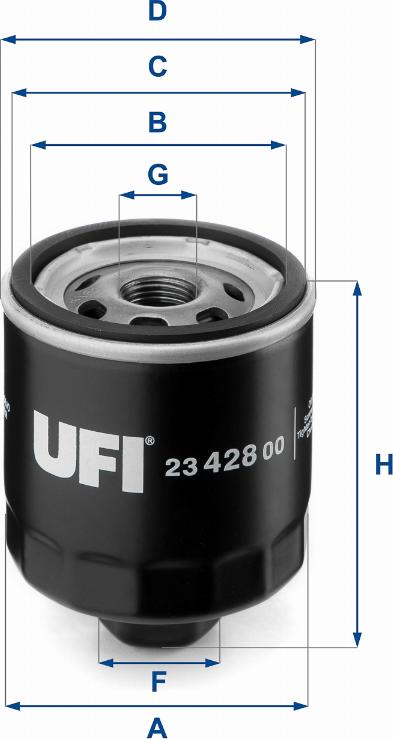 UFI 23.428.00 - Масляный фильтр autospares.lv