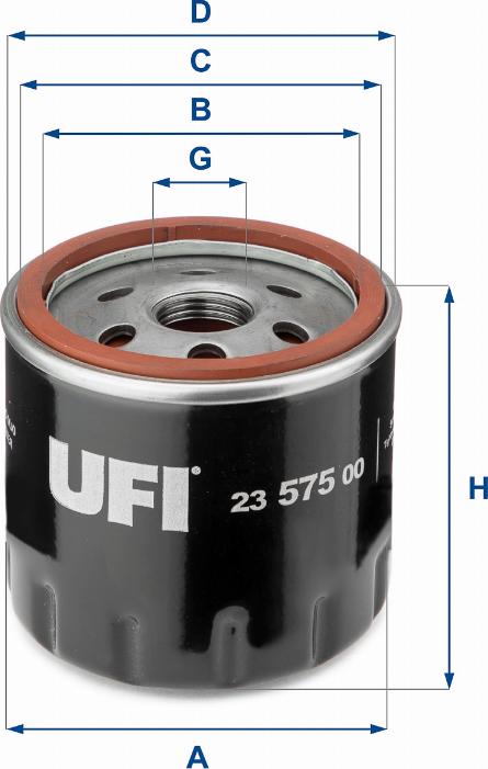 UFI 23.575.00 - Масляный фильтр autospares.lv