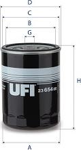 UFI 23.654.00 - Масляный фильтр autospares.lv