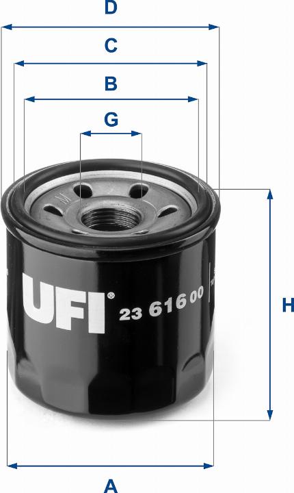 UFI 23.616.00 - Масляный фильтр autospares.lv