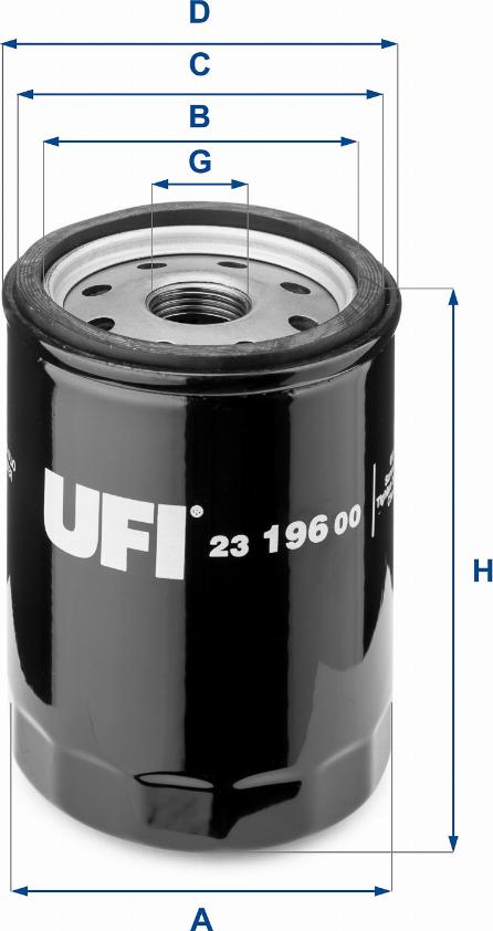 UFI 23.196.00 - Масляный фильтр autospares.lv