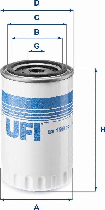 UFI 23.198.00 - Масляный фильтр autospares.lv