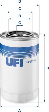 UFI 23.107.01 - Масляный фильтр autospares.lv