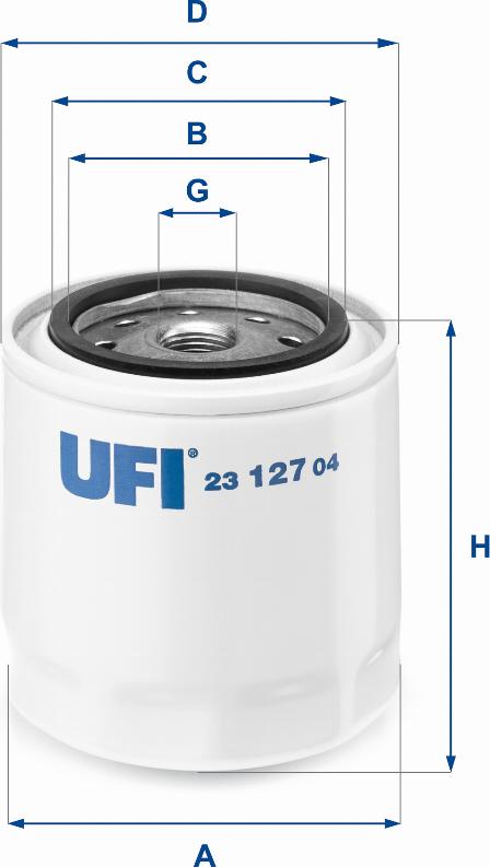 UFI 23.127.04 - Масляный фильтр autospares.lv