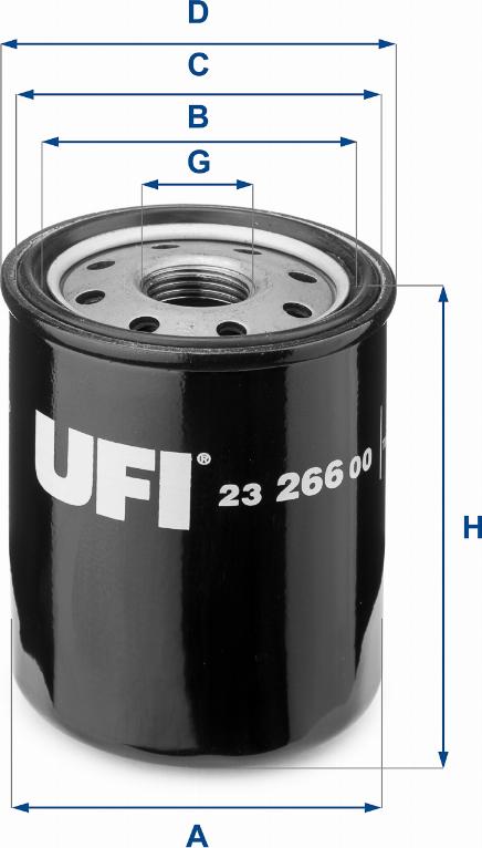 UFI 23.266.00 - Масляный фильтр autospares.lv