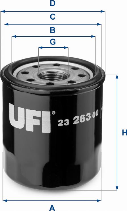 UFI 23.263.00 - Масляный фильтр autospares.lv