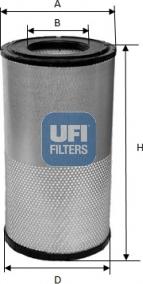 UFI 27.421.00 - Воздушный фильтр, двигатель autospares.lv