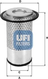 UFI 27.555.00 - Воздушный фильтр, двигатель autospares.lv