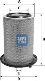 UFI 27.158.00 - Воздушный фильтр, двигатель autospares.lv