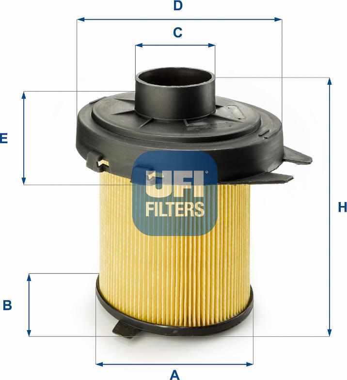 UFI 27.845.02 - Воздушный фильтр, двигатель autospares.lv