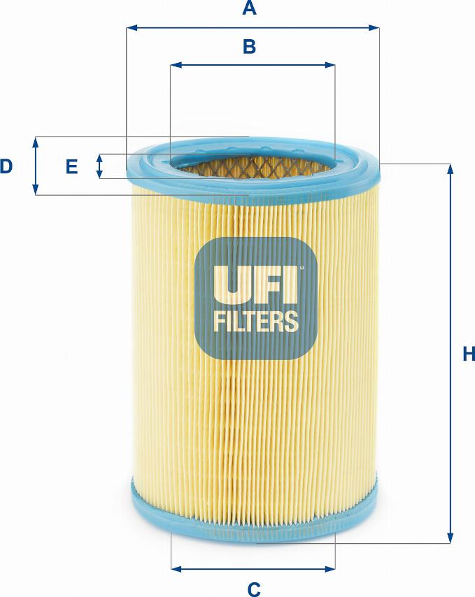 UFI 27.252.00 - Воздушный фильтр, двигатель autospares.lv