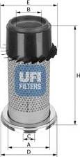 UFI 27.293.00 - Воздушный фильтр, двигатель autospares.lv