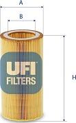 UFI 27.H08.00 - Воздушный фильтр, двигатель autospares.lv