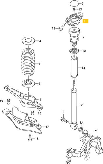 VAG 3C0 513 353D - Опора стойки амортизатора, подушка autospares.lv