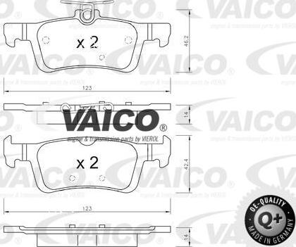 VAICO V25-2113 - Тормозные колодки, дисковые, комплект autospares.lv