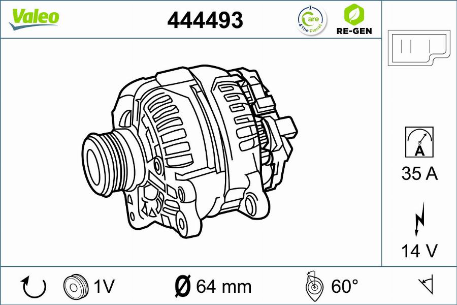 Valeo 444493 - Генератор autospares.lv