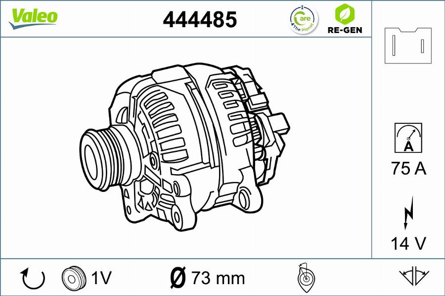 Valeo 444485 - Генератор autospares.lv