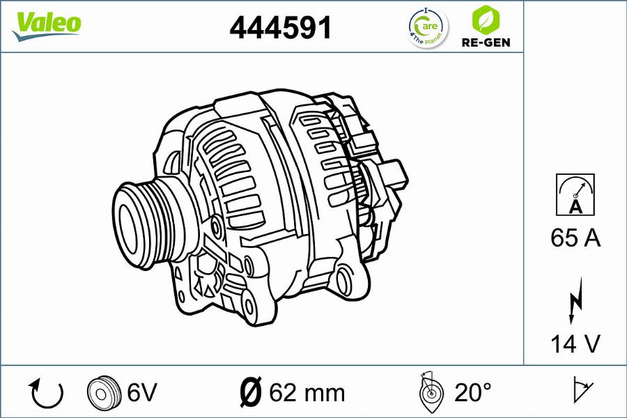 Valeo 444591 - Генератор autospares.lv