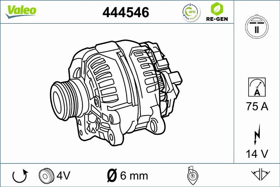 Valeo 444546 - Генератор autospares.lv