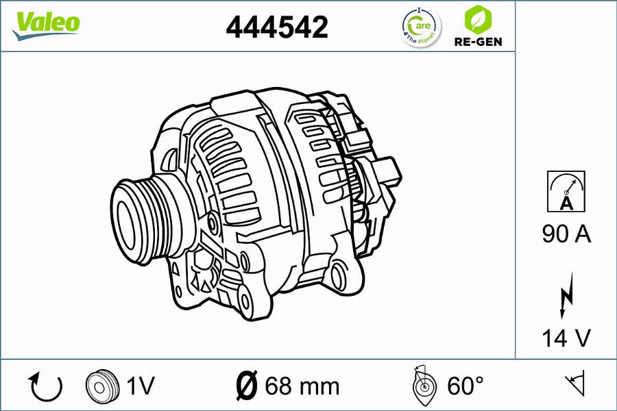 Valeo 444542 - Генератор autospares.lv