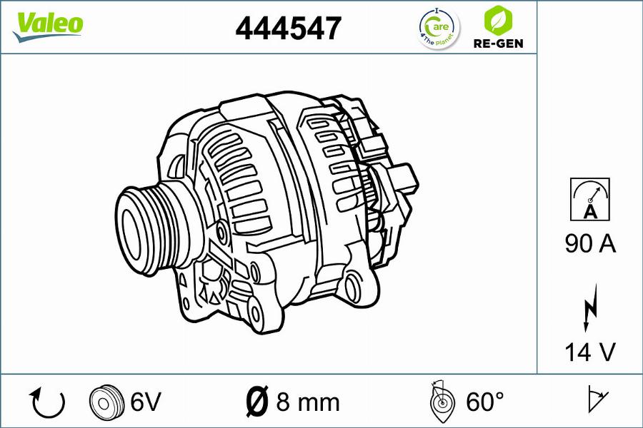 Valeo 444547 - Генератор autospares.lv