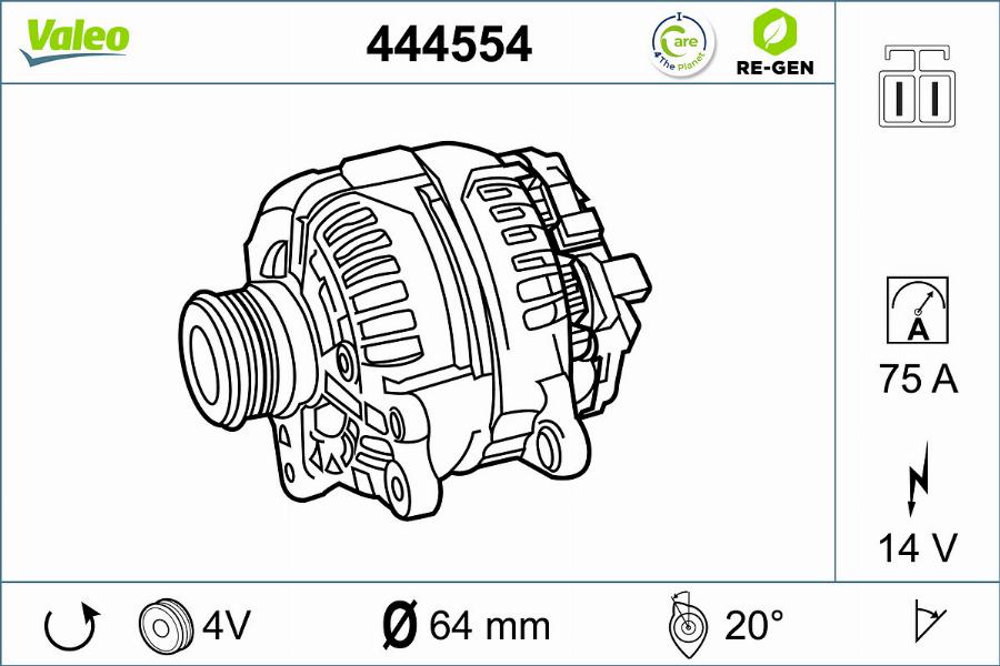 Valeo 444554 - Генератор autospares.lv