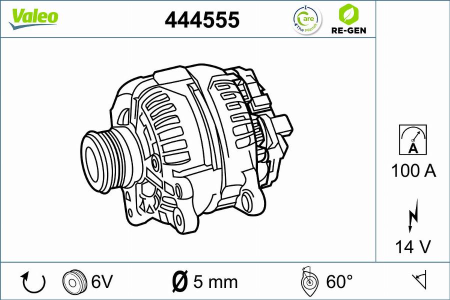 Valeo 444555 - Генератор autospares.lv