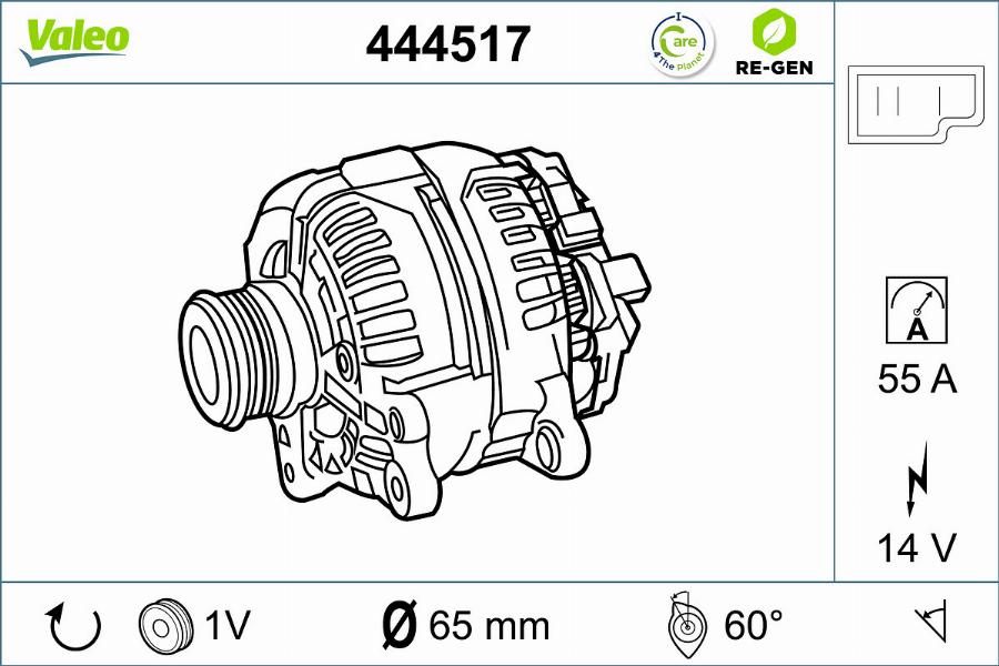 Valeo 444517 - Генератор autospares.lv