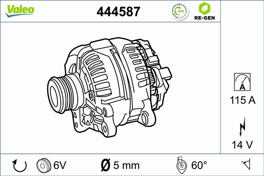 Valeo 444587 - Генератор autospares.lv