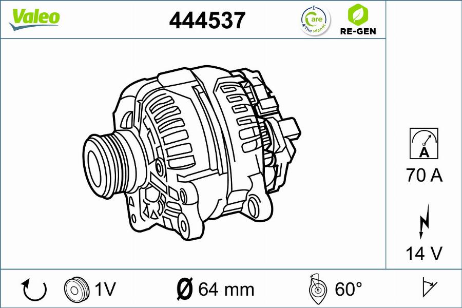 Valeo 444537 - Генератор autospares.lv