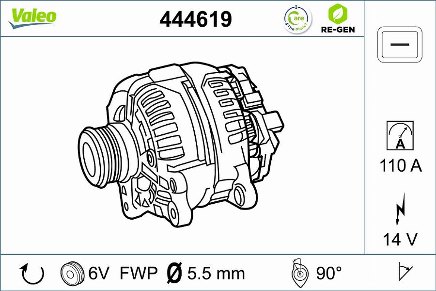 Valeo 444619 - Генератор autospares.lv