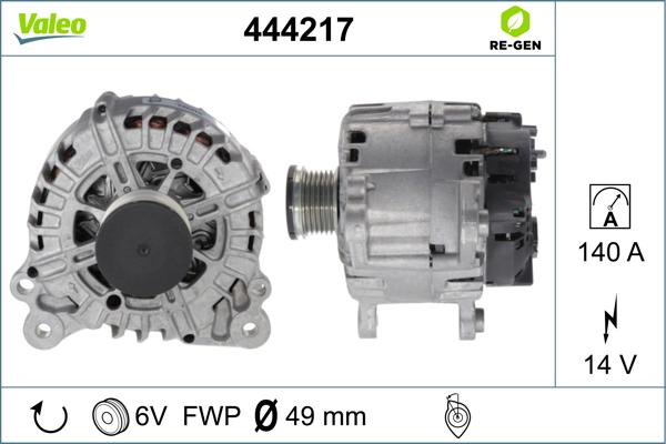 Valeo 444217 - Генератор autospares.lv