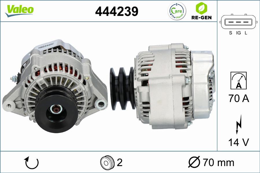 Valeo 444239 - Генератор autospares.lv