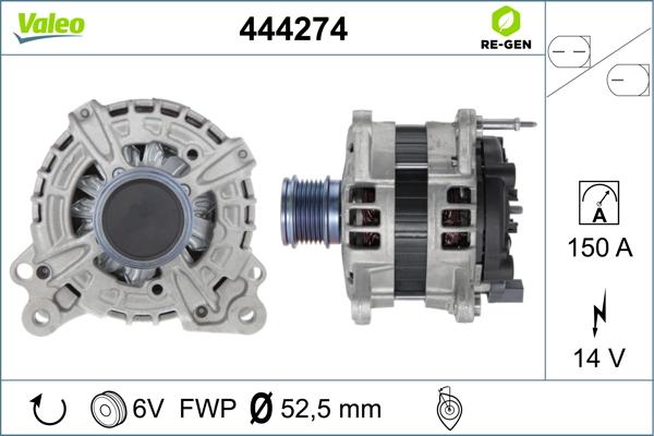 Valeo 444274 - Генератор autospares.lv