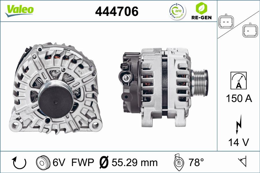 Valeo 444706 - Генератор autospares.lv