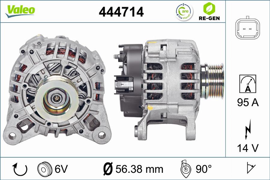 Valeo 444714 - Генератор autospares.lv