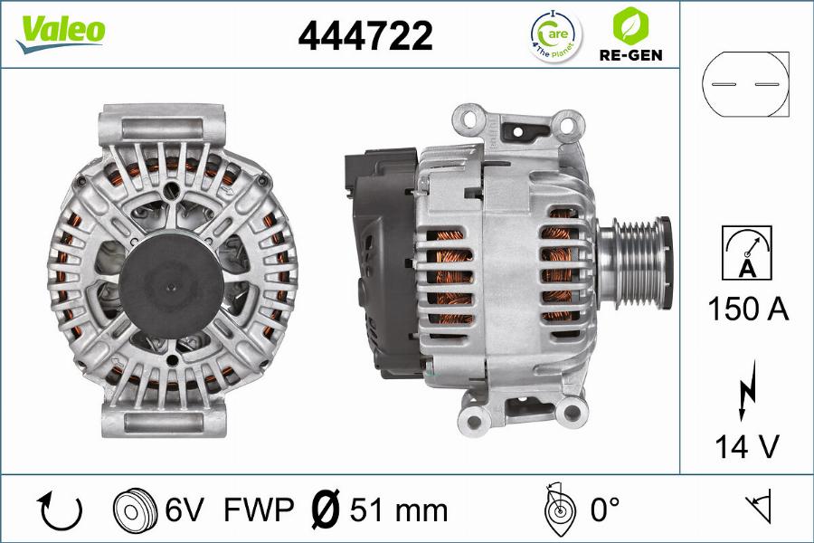 Valeo 444722 - Генератор autospares.lv