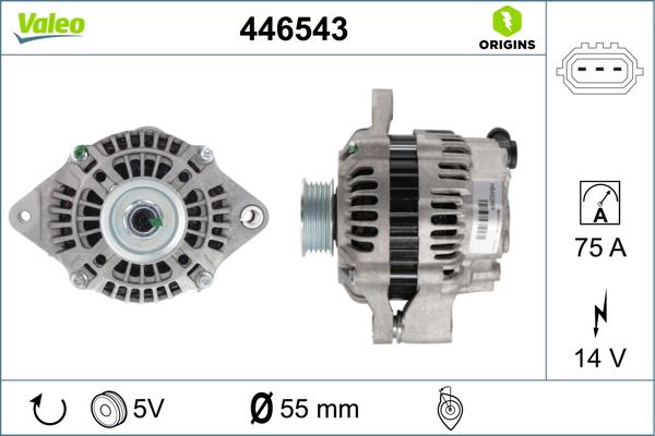 Valeo 446543 - Генератор autospares.lv