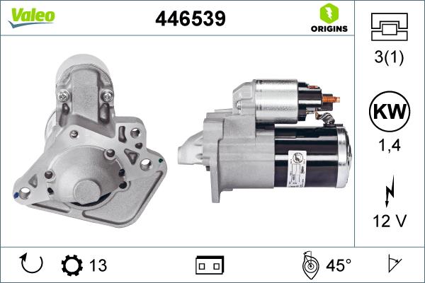 Valeo 446539 - Стартер autospares.lv